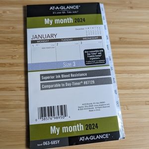 At-a-Glance 2024 Monthly Planner Refill, 3-3/4 x 6-3/4", Loose-Leaf (063-685Y)